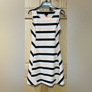 Worthington, black & peach & white stripes, size 6